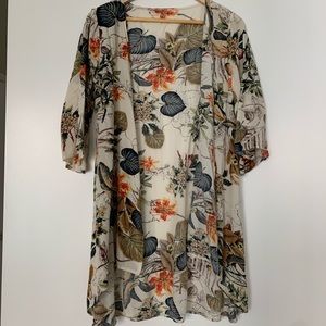 Floral robe coverup
